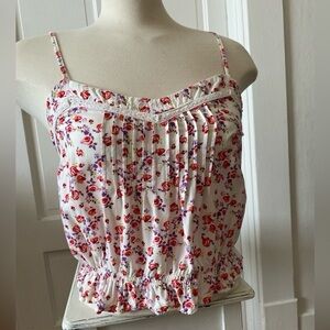 Garage Floral Ruched Cropped Camisole